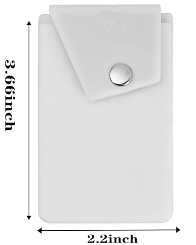 3Pc Silicone Card Holder for Phone Case, Stick On Wallet for iPhone - color: Snap 3PC-Black+White+Grey