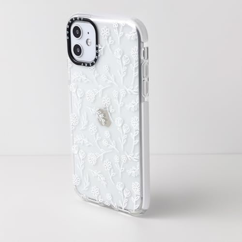 Dumkery Cute White Flowers Case Compatible with iPhone 11 Clear Case, Floral Aesthetic Pattern, Soft TPU Full Body Protection Shockproof Slim Cases Cover for Girls Women - size: iPhone 11