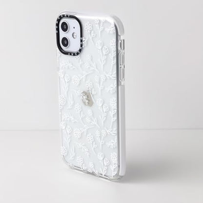 Dumkery Cute White Flowers Case Compatible with iPhone 11 Clear Case, Floral Aesthetic Pattern, Soft TPU Full Body Protection Shockproof Slim Cases Cover for Girls Women - size: iPhone 11