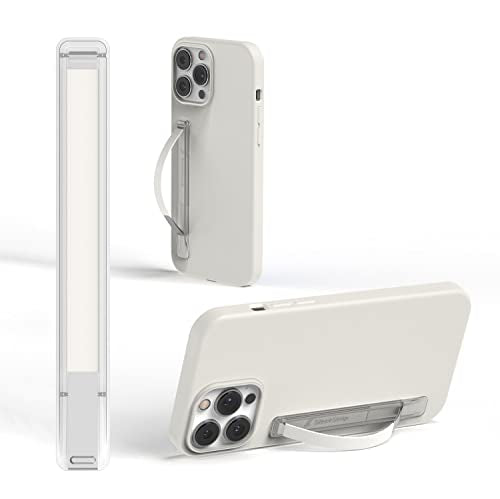 SleekStrip SleekGrip-Essential Ultra Thin Phone Grip Stand,Slim Metal Finger Loop Ring Hand Holder Strap Cell Phone Grips for iPhone 16 Pro Max,17 Air,Android,Case Back - Frosted x Pure White - color: Frosted x Pure White