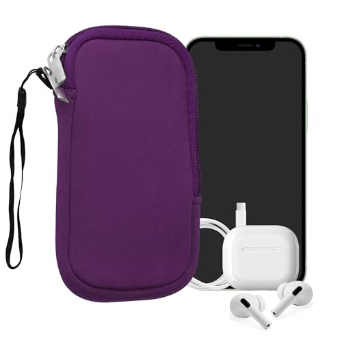 kwmobile Universal Phone Pouch Size L - 6.5" - Neoprene Smartphone Pouch with Zip - Water-Repellent Mobile Phone Case - Sleeve in Violet - color: violet, size: L - 6.5"