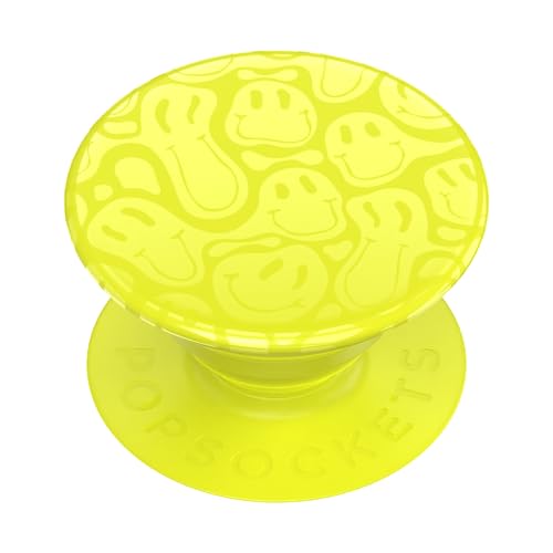 PopSockets Adhesive Phone Grip, Holder- Neon Jolt Smiley - color: Yellow Smiley, style: Adhesive