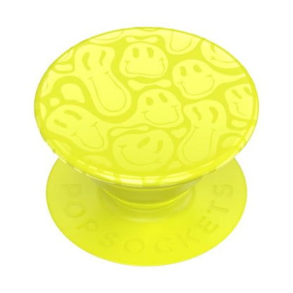 PopSockets Adhesive Phone Grip, Holder- Neon Jolt Smiley - color: Yellow Smiley, style: Adhesive