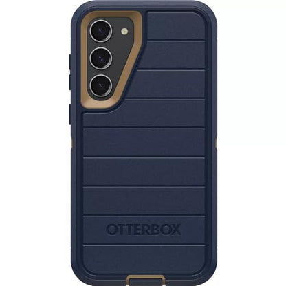 OtterBox Galaxy S23+ (Only) - Defender Series Case - Blue Suede Shoes, Rugged & Durable - with Port Protection - Includes Holster Clip Kickstand - Microbial Defense Protection - Non-Retail Packaging - color: Blue Suede Shoes