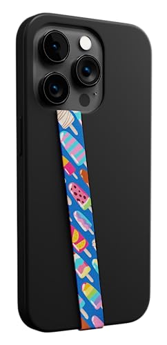 Phone Loops: Non-Elastic Phone Grip, Phone Strap, Phone Holder for Hand - Small, Light and Discreet Phone Loop Cell Phone Holder for Hand - Phone Finger Holder - color: Fabric: Icepop