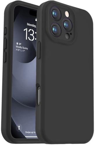 Vooii Compatible with iPhone 16 Pro Case, Liquid Silicone Upgrade [Camera Protection] [Soft Anti-Scratch Microfiber Lining] Shockproof Phone Case for iPhone 16 Pro 6.3 inch - Black - color: Black, size: iPhone 16 Pro