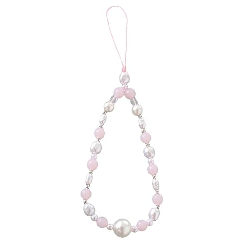 Beaded Phone Charm Lanyard Strap Girly Style Fixed Beads Pearl Lanyards - color: PH-qhd-3