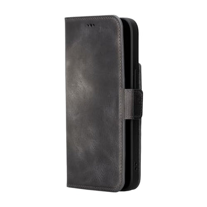 Bayelon Leather Wallet Case for iPhone 15 Pro Max - Flip Cover Card Holder, Folio Case, Kickstand, MagSafe Compatible Wallet RFID Blocking (Smoked Black) - color: Smoked Black, size: iPhone 15 Pro Max