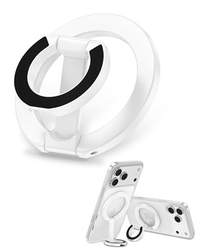 Magnetic Phone Ring Holder for iPhone 17 Pro Max/17Pro/Air/17/16 Pro/15/14 - color: White