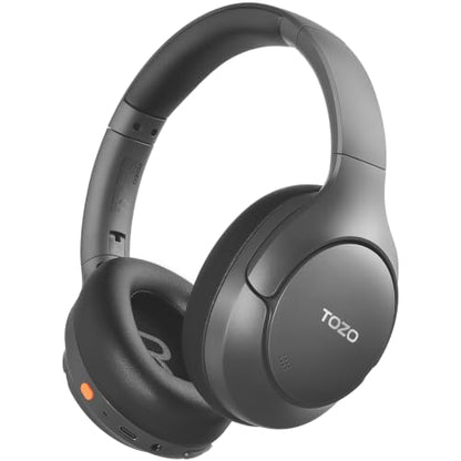 TOZO HT3 Hybrid Noise Cancelling Wireless Headphones, 90H Over Ear Headset - color: Gray