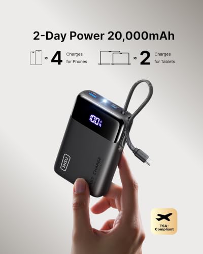 INIU Portable Charger, Smaller 45W Fast Charging Power Bank, 20000mAh Black - color: Black, size: 20000mAh