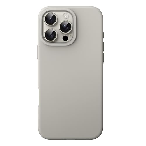 JETech Silicone Case for iPhone 16 Pro Max, Natural Titanium | Silky Soft Touch, Shockproof Protection, Scratch Resistant, Microfiber Lining - color: Natural Titanium, size: iPhone 16 Pro Max
