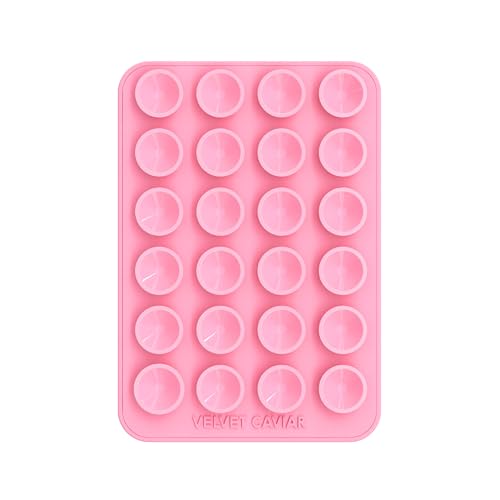 Velvet Caviar Suction Cup Phone Case Mount Compatible with MagSafe Devices Only - Magnetic Silicone Sticky Phone Grip Holder for iPhone Back of Phone - Mirror Gripper (Pink) - color: Pink
