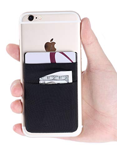 Fulgamo Phone Wallet Stick on,Card Holder for Phone Case,Phone Card Holder - color: Black,Black