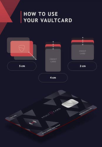 VAULTCARD RFID Blocking Card, NFC Jamming, Protects Wallet and Passport | Vaultskin Patented Multi-Card Defense, superior military-grade 13.56 MHz signal blocker, no battery or credit sleeves needed
