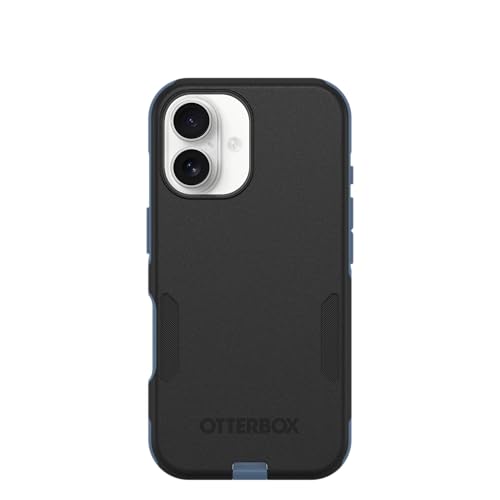 OtterBox iPhone 16 (Only) - Commuter Series MagSafe Case - Sovereign Navy (Black & Blue) - Built-in Magnets - Slim & Tough - Pocket-Friendly - with Port Protection - color: Black & Blue, style: iPhone 16