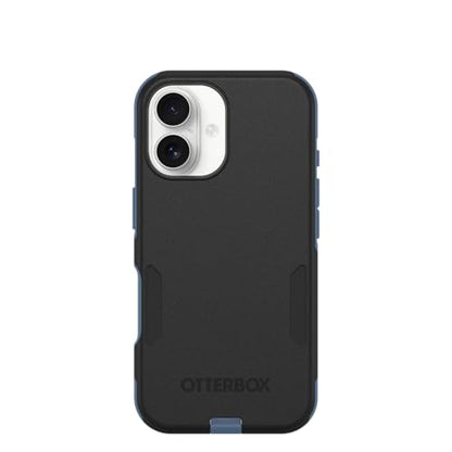 OtterBox iPhone 16 (Only) - Commuter Series MagSafe Case - Sovereign Navy (Black & Blue) - Built-in Magnets - Slim & Tough - Pocket-Friendly - with Port Protection - color: Black & Blue, style: iPhone 16