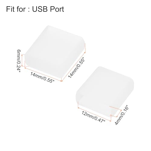 uxcell 20pcs USB 2.0 Port Cap Cover Anti Dust Silicone Protector for USB Male USB Data Cable, Clear - color: Clear