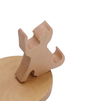 Cute Cat Cellphone Stand Holder Wooden Smartphone Desk Holder for All Mobile Phones Animal Phone Stand Desk Ornament - color: Wooden Cat