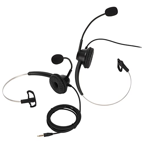 H360-3.5 Single Sided Telephone Headset, Monaural Business Headset with Noise Reduction Mic, Lightweight Comfortable Call Center Headset with 3.5mm Plug for Customer Service and