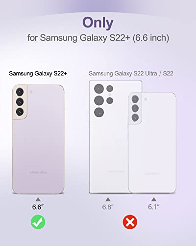 SURITCH for Samsung Galaxy S22+ Plus Clear Case 6.6" (Only), [Built-in Screen Protector] Full Body Protective Hard Shell+Soft TPU Phone Case for Samsung S22 Plus -(Lavender Blue Edge) - color: Lavender Blue Edge