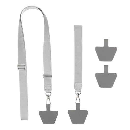 PATIKIL Smart Phone Lanyard with Wrist Strap and Patches for Most Smartphones ID Badges Keychain - color: Gray