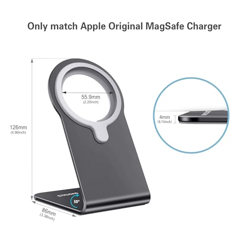 CreaDream Stand for MagSafe Charger, Aluminum Phone Stand Holder for iPhone - color: Gray