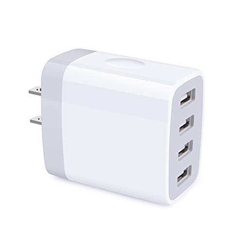 iPhone 17 Charger Box Fast Charging 4.8A Multi Port USB Charger Wall Plug - color: white