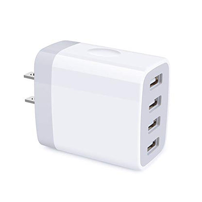 iPhone 17 Charger Box Fast Charging 4.8A Multi Port USB Charger Wall Plug - color: white