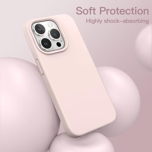 JETech Silicone Case for iPhone 15 Pro Max, Light Pink | Silky Soft Touch, Shockproof Protection, Scratch Resistant, Microfiber Lining - color: Light Pink, size: iPhone 15 Pro Max