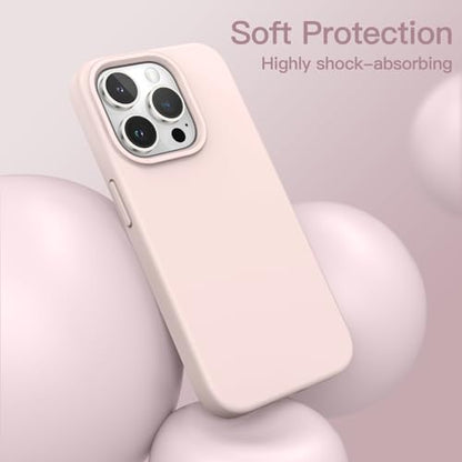 JETech Silicone Case for iPhone 15 Pro Max, Light Pink | Silky Soft Touch, Shockproof Protection, Scratch Resistant, Microfiber Lining - color: Light Pink, size: iPhone 15 Pro Max