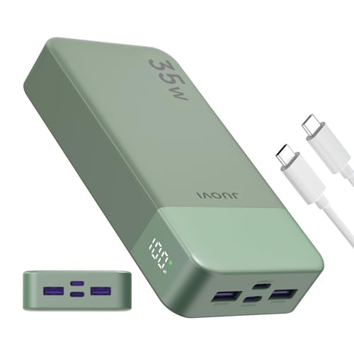 JUOVI Portable Charger 35W 20000mAh Power Bank - color: Green