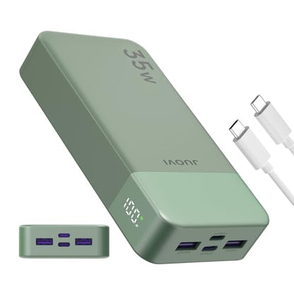 JUOVI Portable Charger 35W 20000mAh Power Bank - color: Green