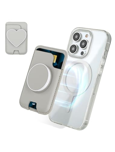 isee Magnetic Phone Wallet with Expanding Grip, Phone Card Holder Wallet with MagSafe, Wallet Compatible for iPhone 17/16/15/14/13/12 Series Holds 2 Cards (Gray) - color: Gray