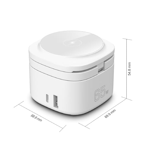 OneCharge Station, 5 in 1 Foldable Wireless Charging Station（PD Fast）,Travel Charger for iPhone Apple Watch AirPods Laptop