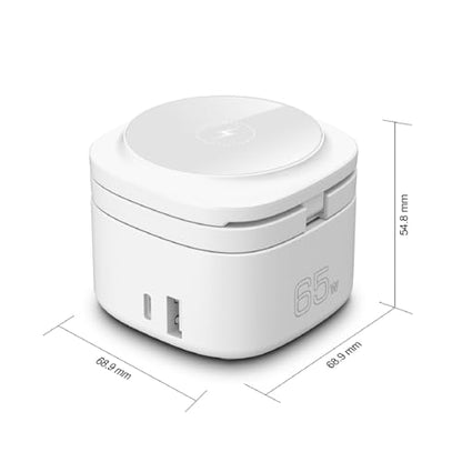 OneCharge Station, 5 in 1 Foldable Wireless Charging Station（PD Fast）,Travel Charger for iPhone Apple Watch AirPods Laptop