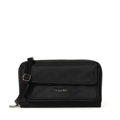 Baggallini Rfid Phone Wallet Crossbody - color: Black Twill