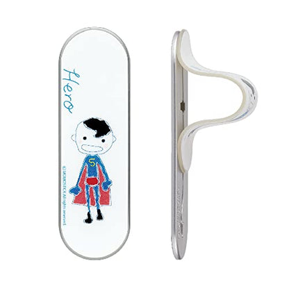 Momostick Flatstick, Cell Phone Finger Grip Strap Holder for Hand, Cell Phone Stand, New Slim Finger Loop Selfie Grip Compatible with Most Smartphones-Super Boy - color: Super Boy