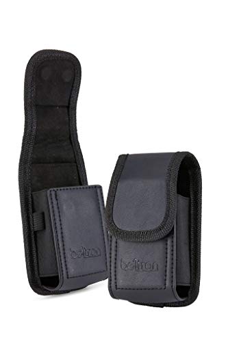 BELTRON Vertical Leather Case for CAT S22 Flip Phone/Sonim XP3 Plus/XP3 Plus 5G X320, Features: Heavy Duty Belt Loop, Metal Belt Clip & Dual Magnet Closure - color: Black Leather