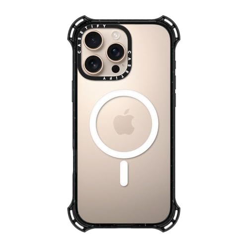 CASETiFY for iPhone 16 Pro Max Case - Bounce Compatible with MagSafe | Shockproof | 21.3 ft. 6X Military Grade Drop Protection | Black - color: Clear Black, size: Iphone 16 Pro Max (6.9")