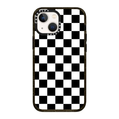 CASETiFY for iPhone 13 Mini Case - Impact | Slim Fit | 6.6 ft. Drop Protection | Black White Check Checkerboard Chess Board Two Tone Ska Pattern | Black - color: Black White Check Checkerboard, size: Iphone 13 Mini (5.4")