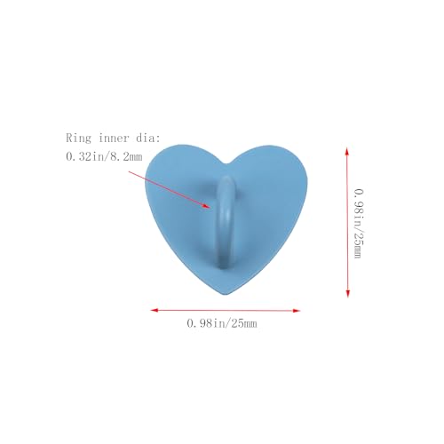 12Pcs Phone Charm Hook Adhesive (Heart Shaped, Blue) - color: Blue