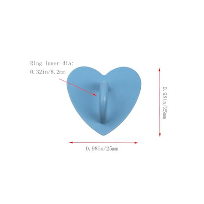 12Pcs Phone Charm Hook Adhesive (Heart Shaped, Blue) - color: Blue