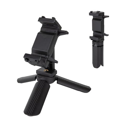 Mini Tripod Phone Stand, Desktop Cell Phone Holder, Lightweight Handheld Tabletop Tripod for Streaming, Video Calls & Photography, Plastic, Black, 1-Pack