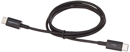 Amazon Basics USB-C to USB-C 2.0 Fast Charging Cable, 480Mbps Speed, USB-IF Certified, for Apple iPhone 16/15, iPad, Samsung Galaxy, Tablets, Laptops, 3 Foot, Black (Pack of 2) - color: Negro, size: 3-Foot (Pack of 2)
