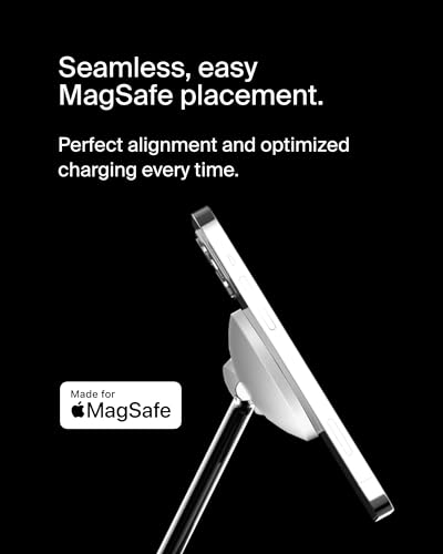 Belkin MagSafe 3 in 1 Wireless Charging Stand, 2nd Gen, 33% Faster - color: White, style: Chrome Finish