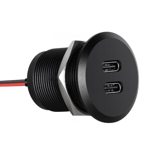Acegoo 12V USB Outlet, 24W Dual USB-C All-Aluminum Car Charger - color: Dual PD3.0-1Pcs
