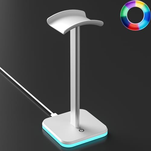 Headphone Stand for Desk - Headset Stand Headphone Holder (RGB-White) - color: RGB-White