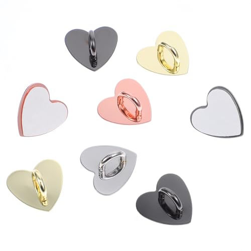 12Pcs Cell Phone Ring Holder,Heart Shaped Phone Finger Ring,4 Color