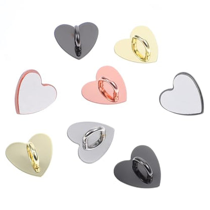 12Pcs Cell Phone Ring Holder,Heart Shaped Phone Finger Ring,4 Color